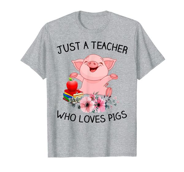 

just a teacher who loves pigs shirt gift ideas, White;black
