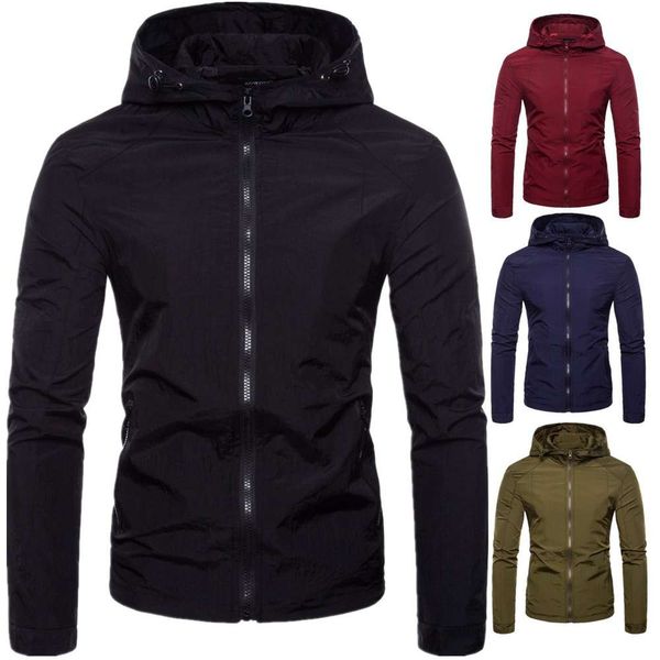 

autumn big men's korean fashion solid color hooded jacket yj001, Black;brown