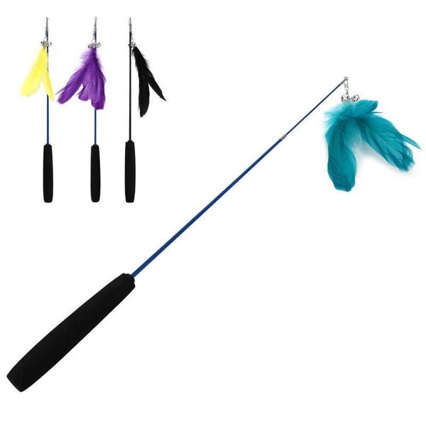 

cat toys durable exercise Â pet for wand toy with bells sounding feather stick indoor