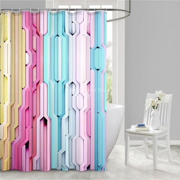 

shower curtains macaron rainbow pink girl 3d print fantasy cartoon curtain bathroom set with waterproof hook bath kids funny
