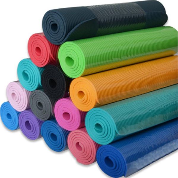 

yoga mat anti-skid sports fitness mat 10mm thick nbr comfort foam yoga mafor exercise, yoga, and pilates gymnastics mats