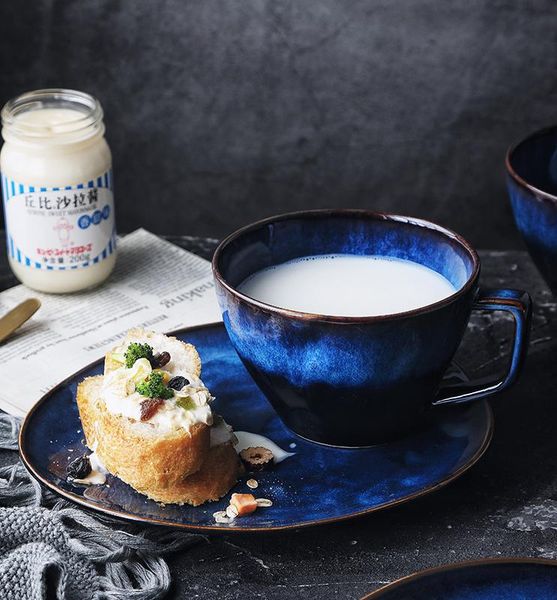 

mugs european-style creative yaobian cup western breakfast tableware set household ceramic plate milk oatmeal bowl
