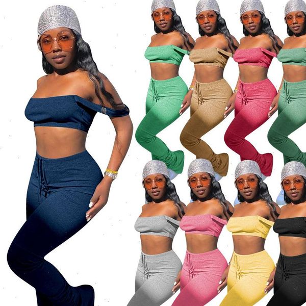 

stacked pants streetwear 2 piece set women clothes crop split bell bottom outfits for women 2021 matching sets, Gray