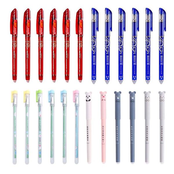 

gel pens erasable ballpoint pen writing 0.38mm erasables ball point kawaii rod multi color ink refills school stationery