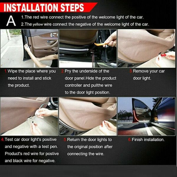 

emergency lights light car door opening warning led alarm anti-collision flashing safety