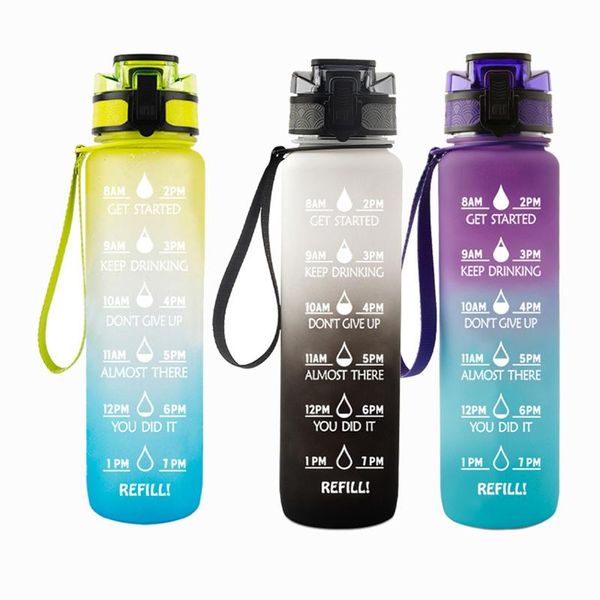

water bottle 1l sport cup with time maker for outdoor cycling running gym fast arrived
