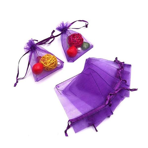 

gift wrap 10 pack beautiful dark purple organza and favour bags 7cm x 9cm