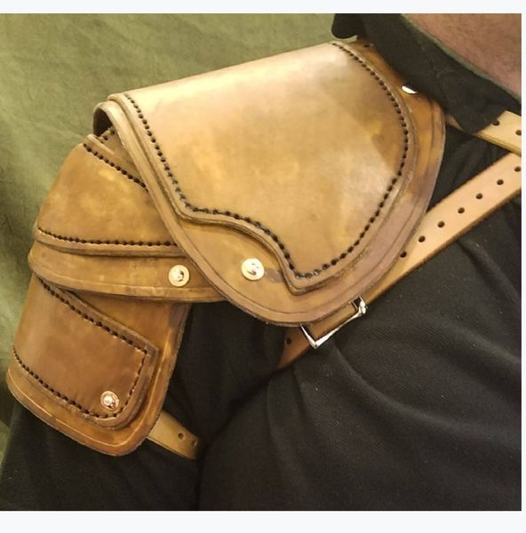 

medieval colored leather buckle shoulder stage props