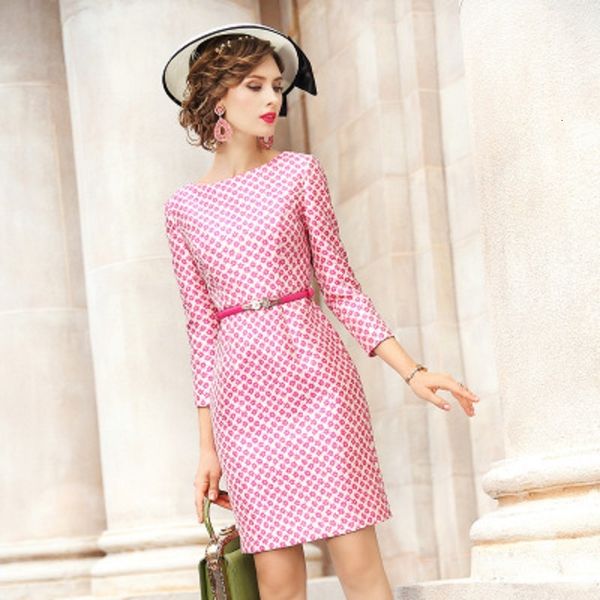 

new fashionable office lady jacquard printing gowns 2021 casual fall dressed female thin slivers of luxury long skirt w0zm, Black;gray