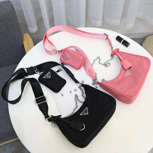 

70% factory store 2021 net red same type portable single shoulder underarm nylon cloth messenger chain three in one bag