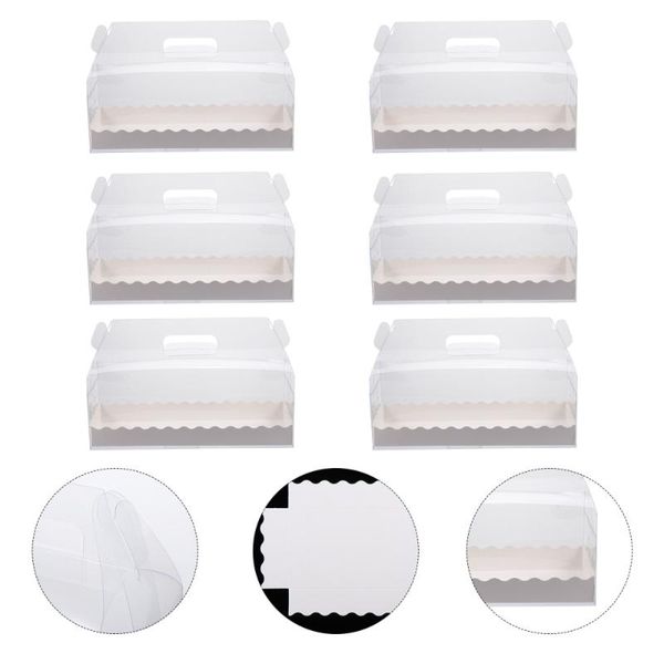 

6pcs cake box transparent dessert box paper cake container wrapping
