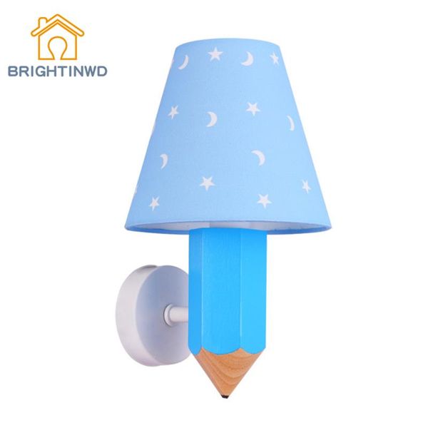 

wall lamps lamp boys and girls bedroom creative solid wood personality pencil princess room cartoon clothing store led