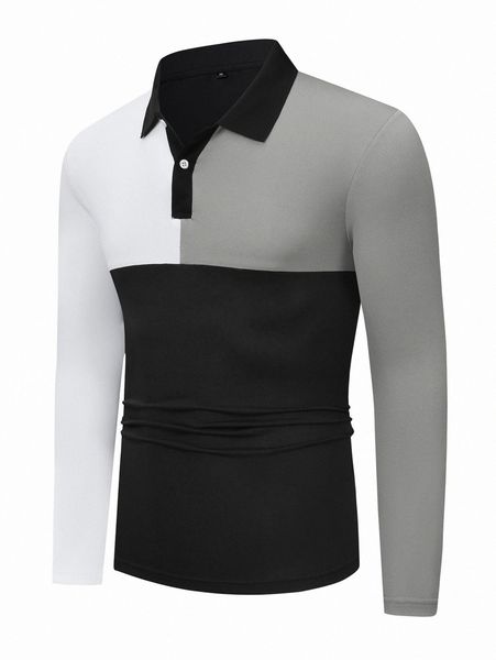 

men color block polo shirt j4xr#, White;black