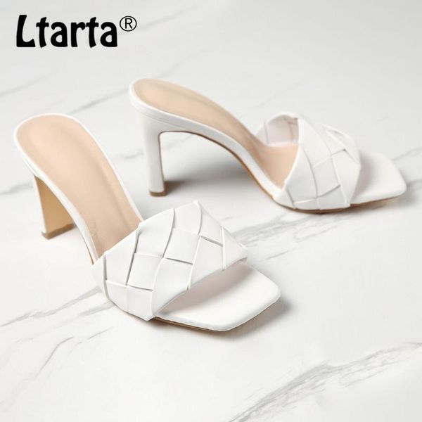 

sandals ltarta 2021 women's for women ladies design high-heeled slippers square head open toe cgb, Black