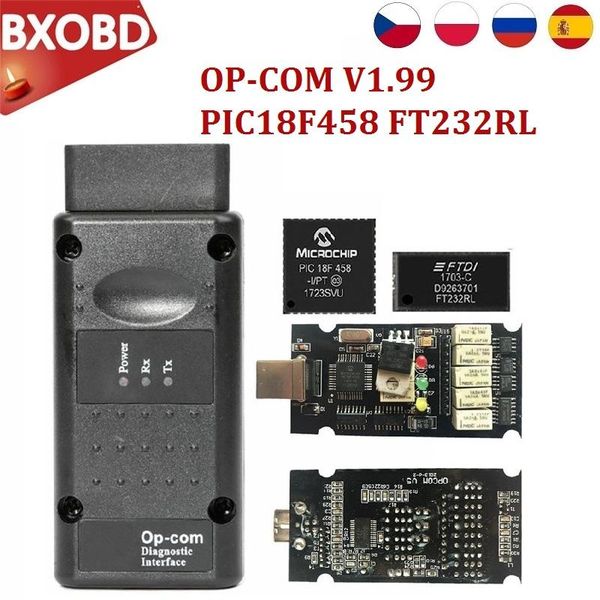 

code readers & scan tools 10pcs/lot est op-com v1.99 canbus reader for obd2 scanner opcom 1.99 op com 2021