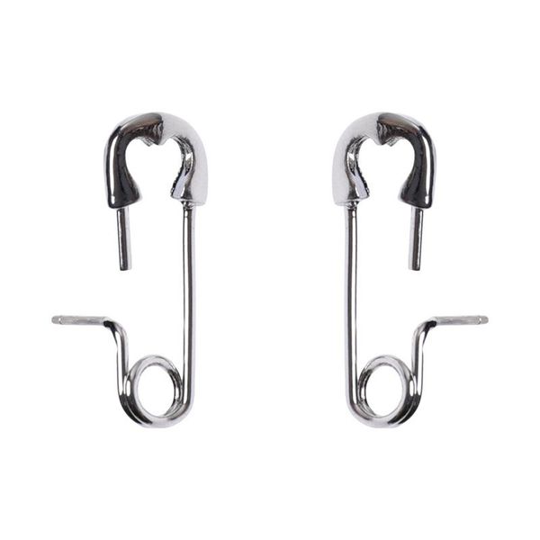 

one ear paper clip hole can wear the flesh effect silver pin pin male and female cool ear nails 2021 new model luxurys designers jewelry, Golden;silver