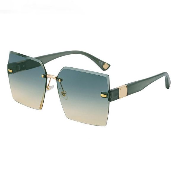 

sunglasses fashion square ocean lens women rimless sunglass vintage female brand design eyewear gradient shades uv400 sun glass, White;black