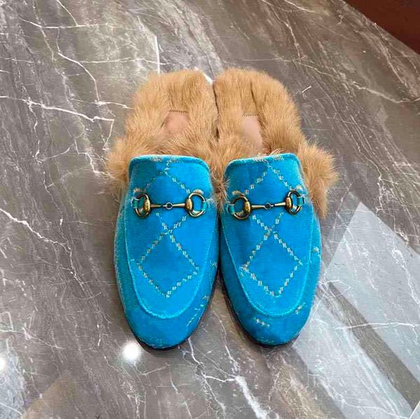 

women luxurys designers ladies warm slipper slides winter fur fluffy furry sandals slippers comfortable fuzzy girl flip flop with box, Black