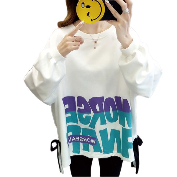 

2021 new autumn hoodies printed letters casual long sleeve o neck pullover kawaii sweatshirt women jqnz, Black