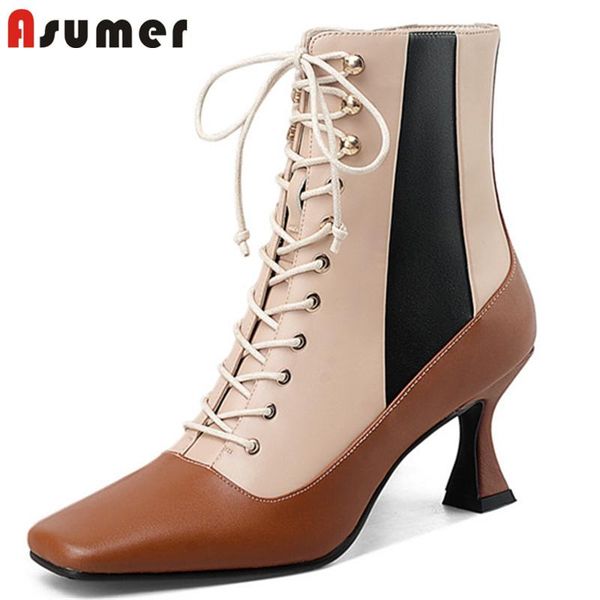 

boots asumer 2021 big size 43 fashion brand ankle women thin high heels autumn winter dress party wedding shoes, Black