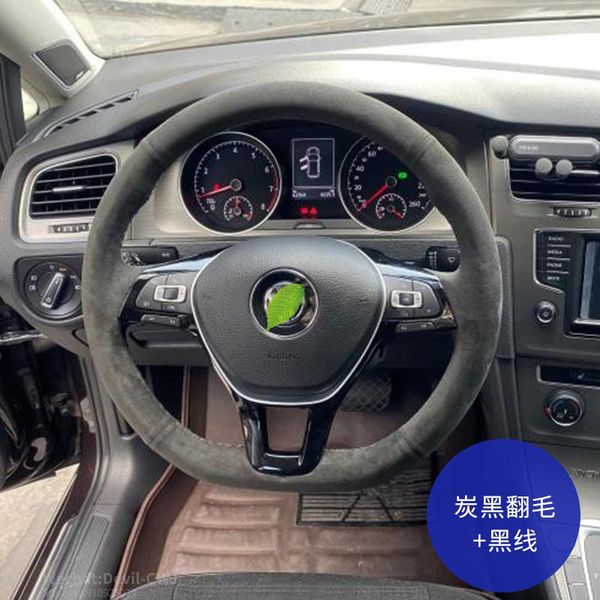 

Car Pi Steering wheel cover for VW Volkswagen Sagitar Jetta Passat Golf Lamando Tiguan Tayron Sciricco Sued leather hand-stitch