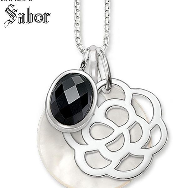

pendant necklaces necklace flower ornament gift for women, female jewelry silver color fashion wholesale