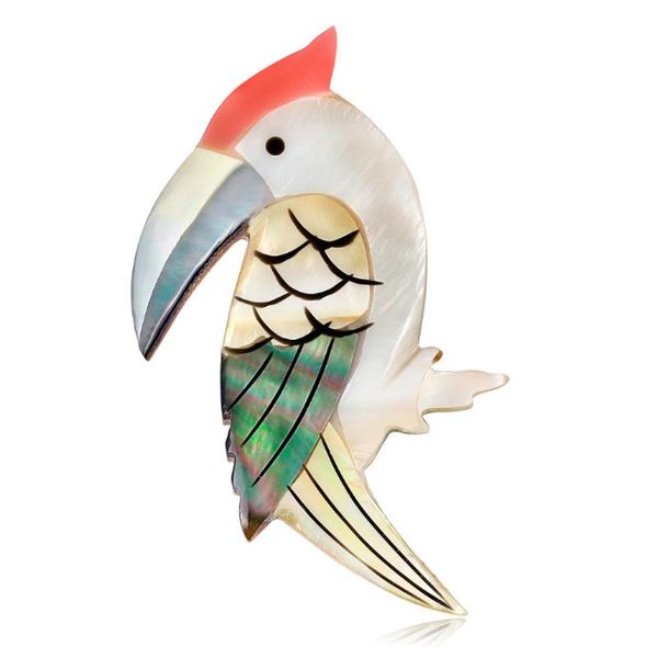 

pins, brooches donia jewelry fashion cute kawaii vivid metal shell woodpecker brooch pin men's party gift lady hat scarf coat, Gray