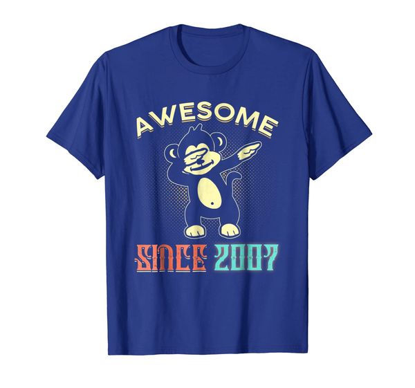 

monkey dabbing awesome since 2007 12nd yrs birthday t-shirt, White;black