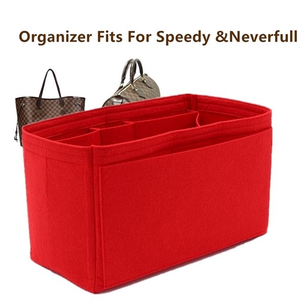 SPEEDY Felt Cloth Insert Bag Organizer - 25/30/35 Inches - Portable Makeup Handbag Travel Inner - Neverfull make up bag organiser Organization (211228)