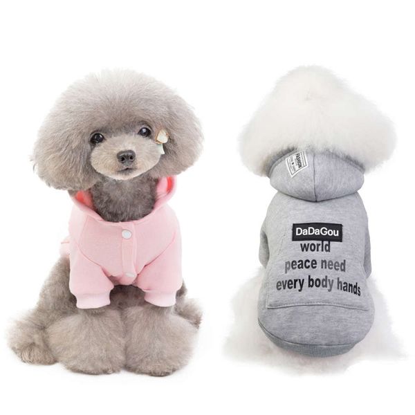 

pet clothing cat autumn winter new hat warm small and medium dog letter big pocket sweater