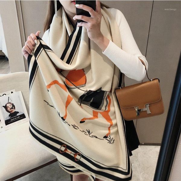 

scarves cashmere scarf design horse print winter women scarfs pashmina foulard blanket warm hijab bufanda large size1, Blue;gray