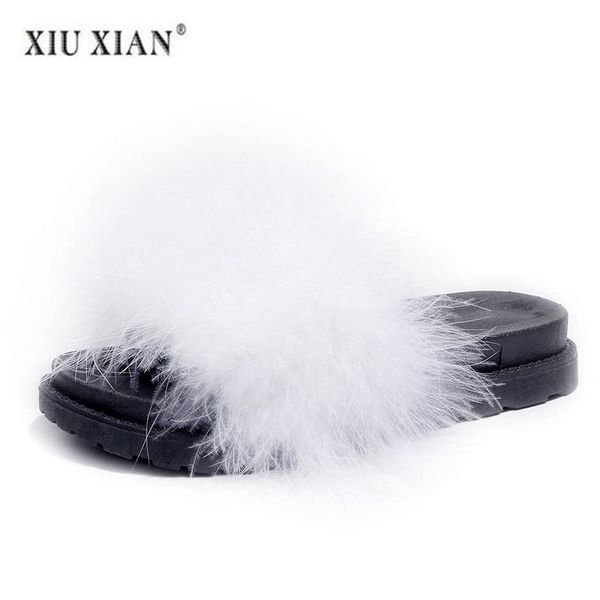 

slippers 2021 women shoes house winter home indoor at autumn wool solid platform furry slipper, Black