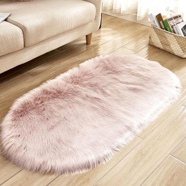 

40x60cm 10 color oval plush rugs blanket soft bedroom faux fur carpet fluffy shaggy area rug for living room home decor