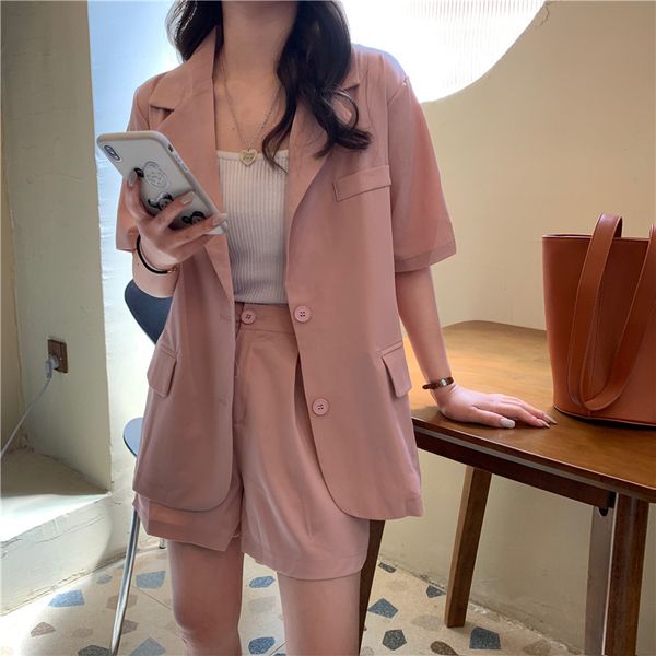 

women's tracksuits hzirip girl shorts loose + chic, 2-piece set, for summer, casual, with broad legs 5mks, Gray