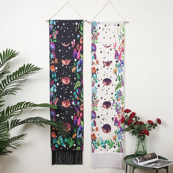 

tapestries 2pcs sun moon phases flowers tapestry for home decor r eclipse changing phase wall hanging decoration