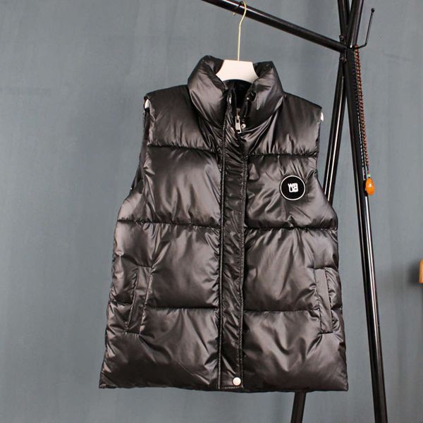 

autumn winter women's bright face cotton vest pasted with words down fashion, White