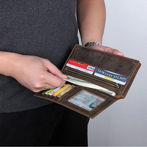 

wallets luufan men's men long purse wallet male clutch leather business 8100r 2021 high quality, Red;black