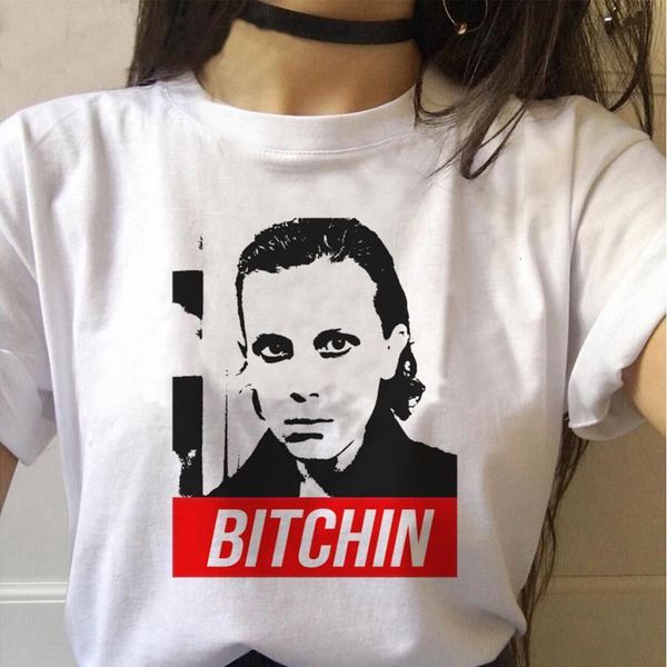 

stranger things 3 t shirt women upside down tshirt female graphic grunge t-shirt femme tee shirts woman clothing, White
