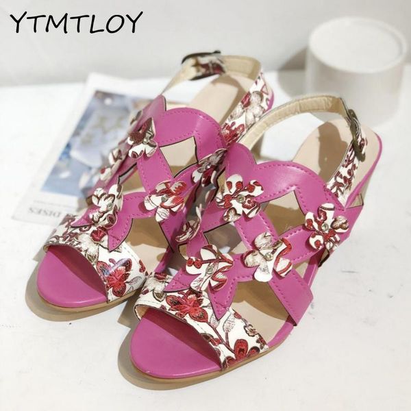 

summer beach sandals women platform gladiator shoes woman high heels sandalias mujer buckle strap 35-43, Black