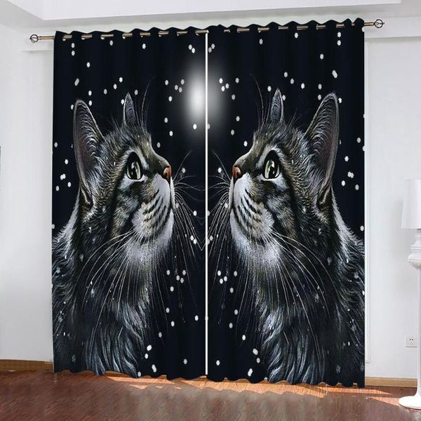 

curtain & drapes 3d custom piercing animals in the night blackout shade window curtains for children room decor