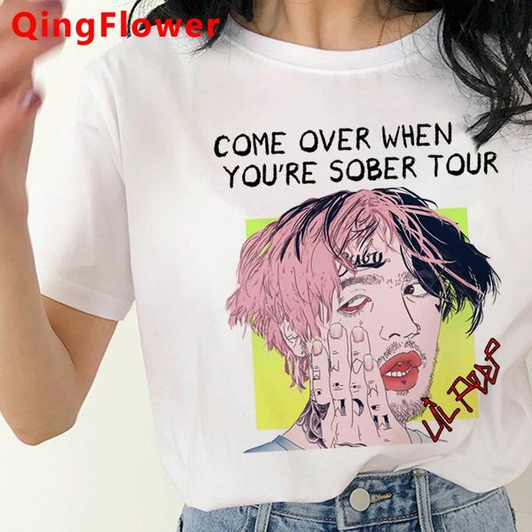 

women's t-shirt lil peep tees women tumblr white t shirt kawaii summer graphic