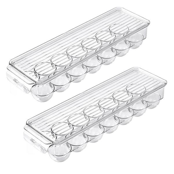 

storage bottles & jars egg holder for refrigerator 2 pack,stackable container refrigerator,fridge organizer carton holds