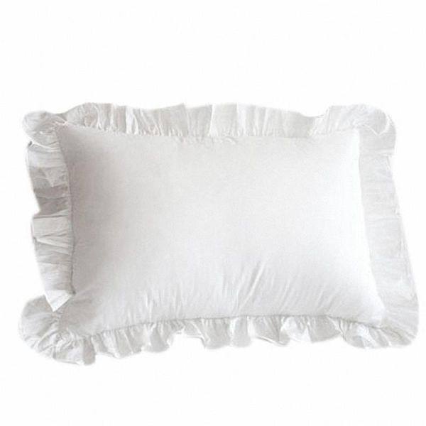 

pillow case 100% cotton ruffle pillowcase ruffled cover white