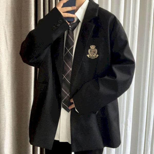 

men and women oversized blazers jaets for 2021 high fashion clothing office single-breasted suits oversized bla coats, Black