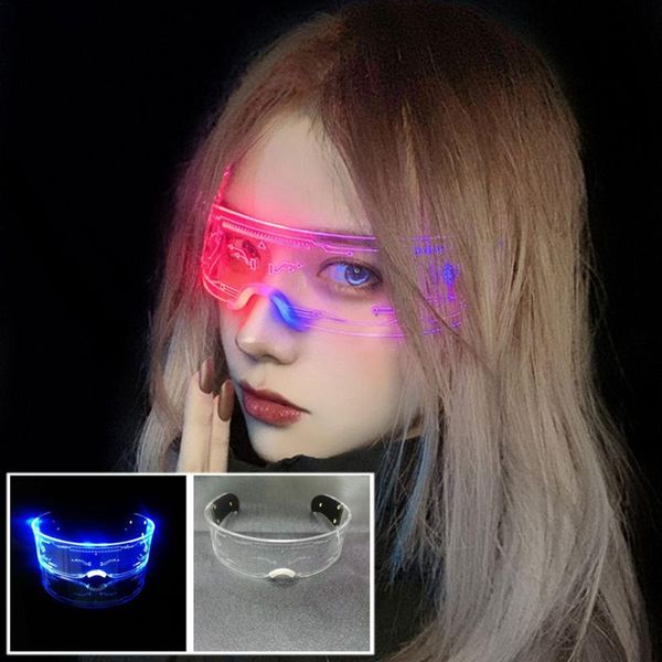 

sunglasses led glasses el wire neon party luminous light up rave costume decor dj halloween, White;black