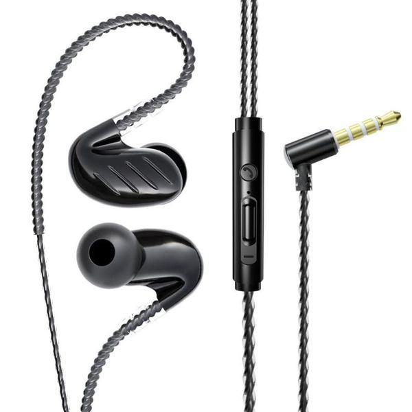 

headphones & earphones double moving coil in-ear 3.5mm plug hifi 6d heavy bass wired earphone with mic