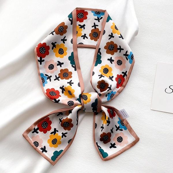 

scarves 15 colors fashion ribbon silk scarf women sun floral neck long thin office lady shawls bandana hijab bag dress, Blue;gray