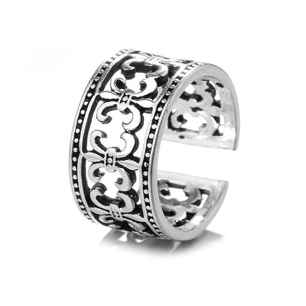 

cluster rings sterling silver 925 womens wide ring resizable, Golden;silver