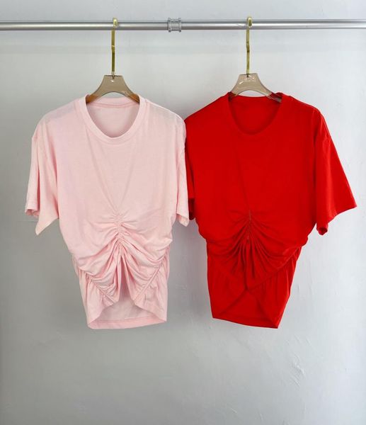 

women's t-shirt 2021 ladies fashion short sleeve fishbone pleated 0310, White