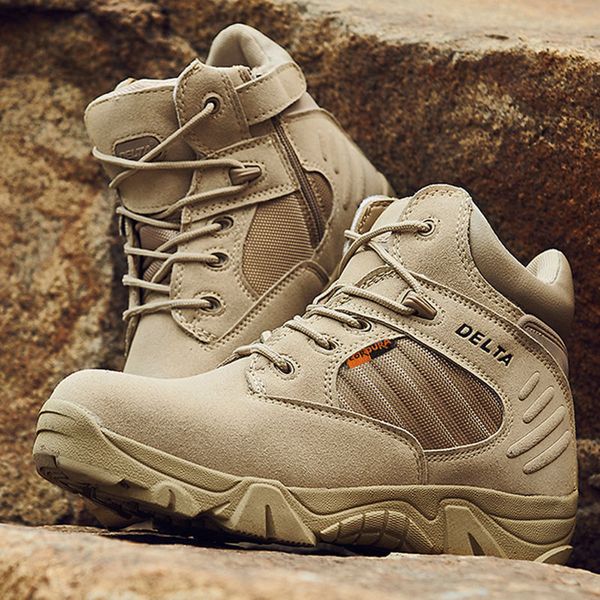 

delta ankle desert outdoor boot and climbing shoes leather tactical boots more style size 39-45, Black